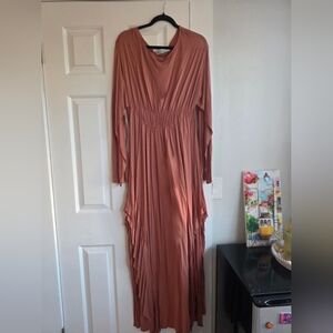 Free People Long Sleeve Terracotta Dress